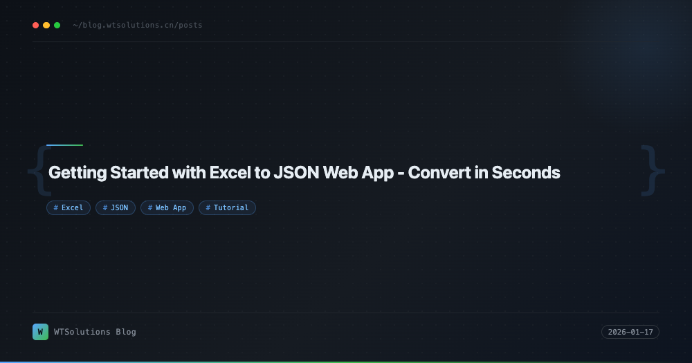 Getting Started with Excel to JSON Web App - Convert in Seconds