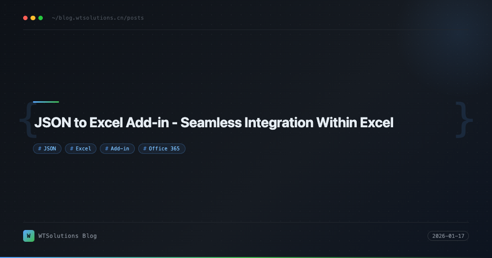 JSON to Excel Add-in - Seamless Integration Within Excel