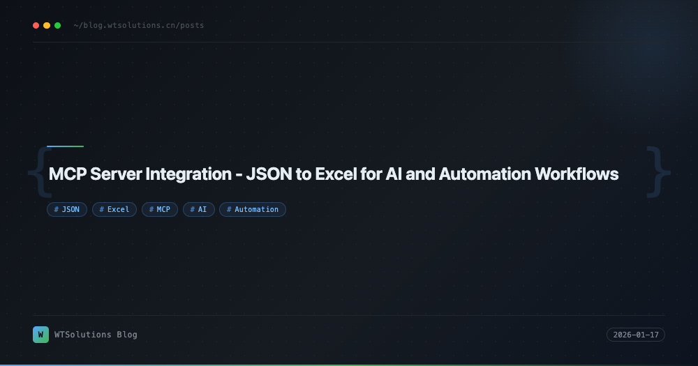 MCP Server Integration - JSON to Excel for AI and Automation Workflows